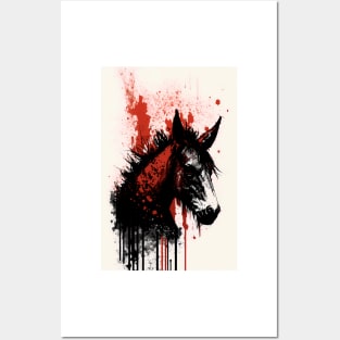 Horror Donkey Portrait Posters and Art